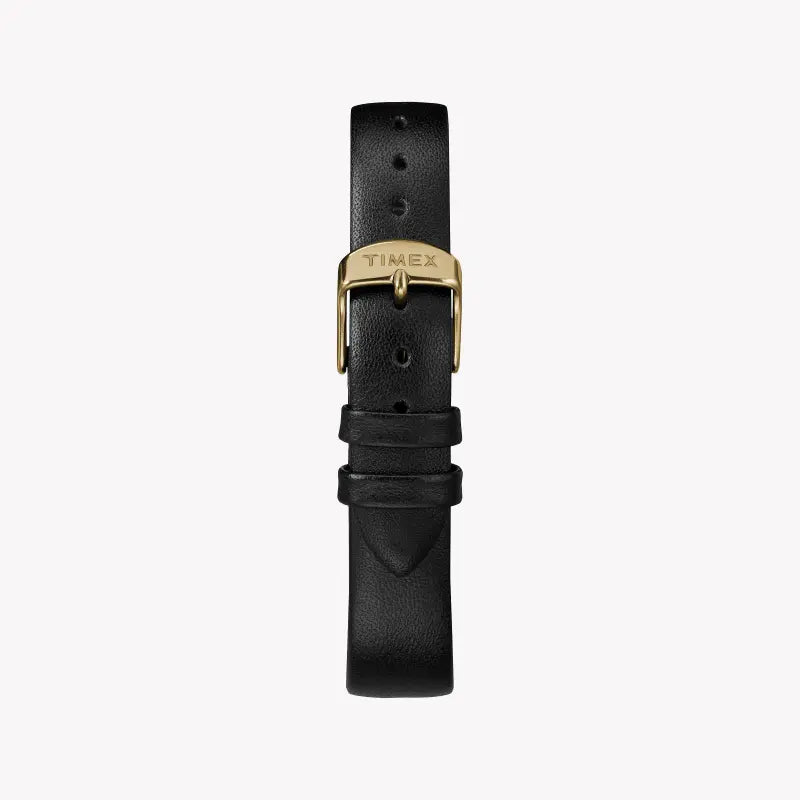 Timex Women's Black Leather Watch, Gold Case | Tw2r36400